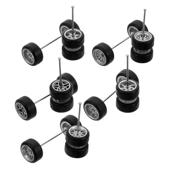 HEANUJJ 5 Pairs Assorted Color RC Car Tires with Hubs, Rubber Wheels for Model Car and Hobby Projects
