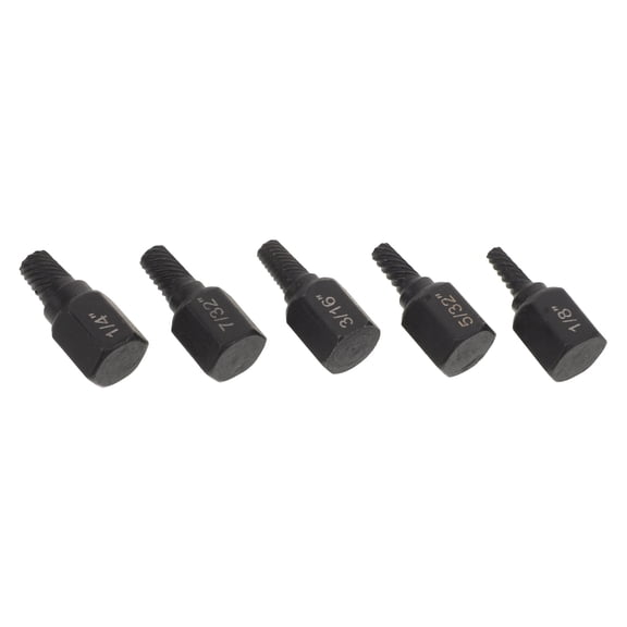 HEANUJJ 5Pcs Multi Spline Bolt Extractor Set Black Carbon Steel Spiral Flute Damaged Screw Remover