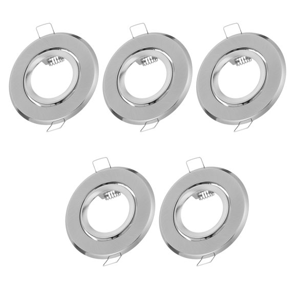 HEANUJJ 5Pcs Mr16 Spotlight Holder with Spring Clips for Recessed Lighting Plated Silver Metal Frame