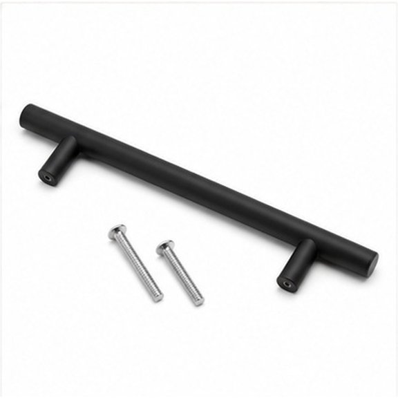 HEANUJJ 5Pcs Stainless Steel Simple Knob in Black for Home Kitchen Cupboard and Desk