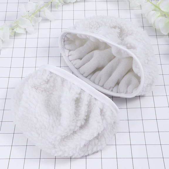 HEANUJJ 5Pcs Reusable Lambswool Bonnet for Car Polishing and Wax Applicator