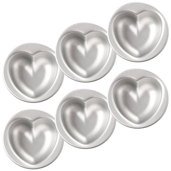 HEANUJJ 6 Pcs Aluminum Heart Shaped Pans Baking with Thermal Conductivity for Friends