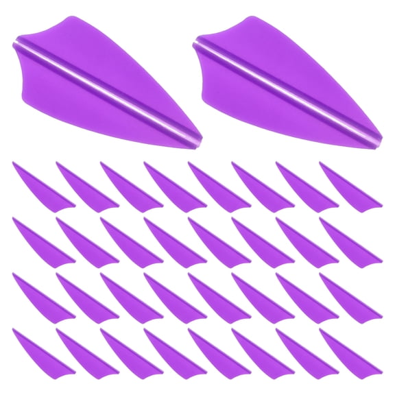 HEANUJJ 60Pcs Plastic Arrow Fletching Vanes Purple Color for Archery Parts and Precision Shooting