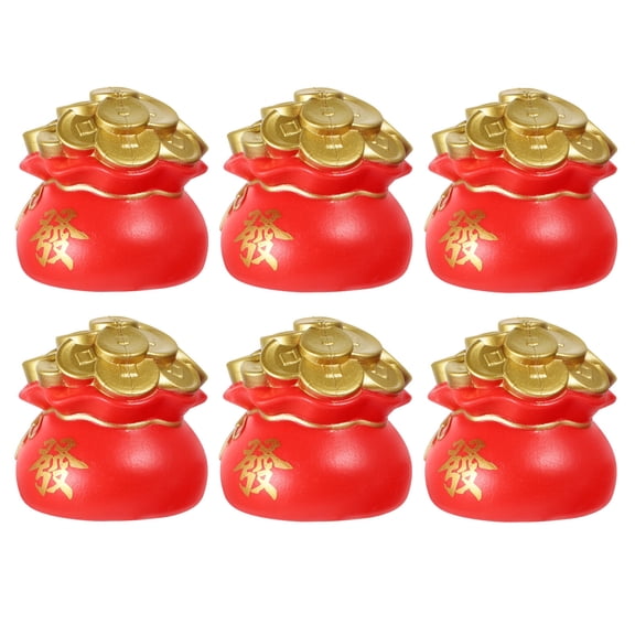 HEANUJJ Set of 6 Chinese Cornucopia Wealth Figurines for Home Decor and Daily Use to Attract Prosperity
