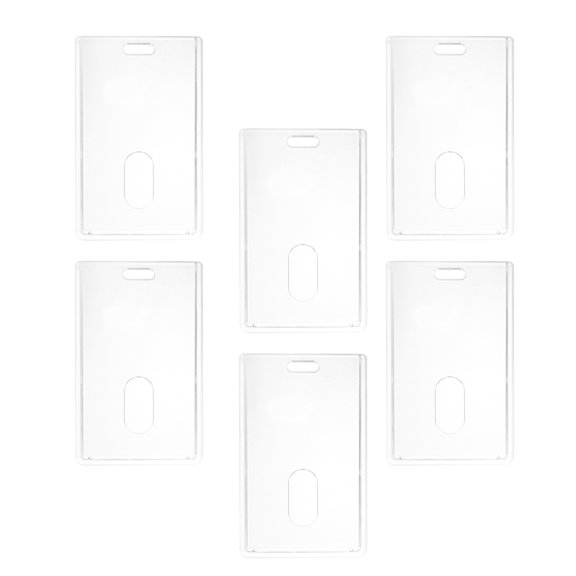 HEANUJJ 6Pcs Clear Id Badge Holder Acrylic Card Protector for Secure and Convenient Everyday Carry