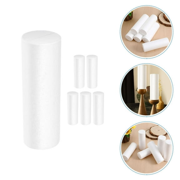 HEANUJJ 6Pcs Polystyrene Cylinder Blocks for Party Decoration, Craft Supplies, Kids Activities, Home and Event Decor