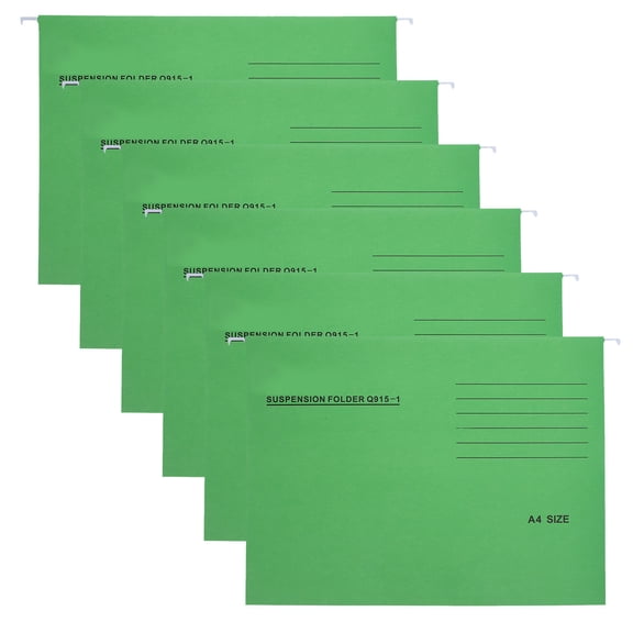 HEANUJJ 6Pcs Office Hanging File Folders Green with Wear Resistant Frame for Filing Cabinet