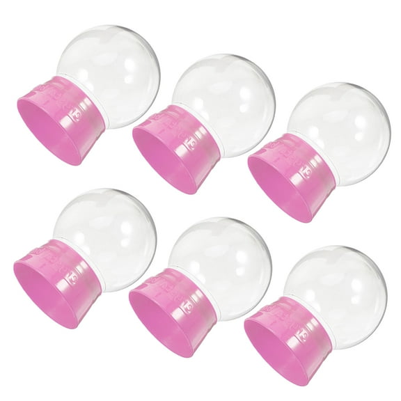 HEANUJJ Pink Plastic Snow Globes with Screw Cap for DIY and Decor 6Pcs