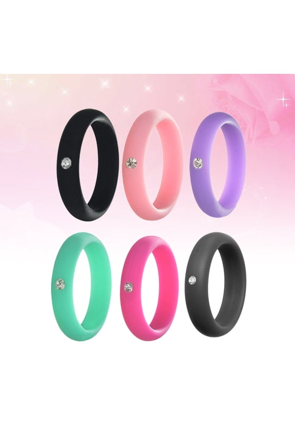 6Pcs Silicone Rings Safe for Sensitive Grade Silicone for Beach Surfing