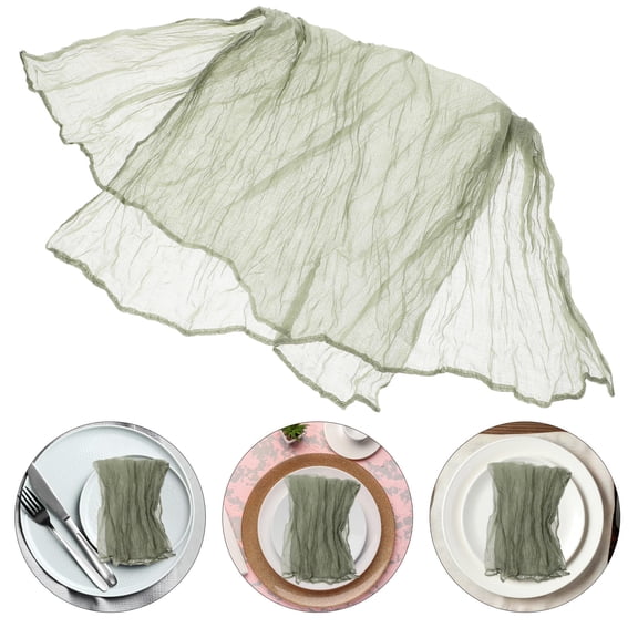 HEANUJJ 6Pcs Grey Wrinkled Napkins Bohemian Style Reusable Table Napkins for Wedding Party Decor