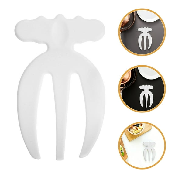 HEANUJJ 6Pcs White Plastic Salad Forks for Home Use with Practical Three Prong