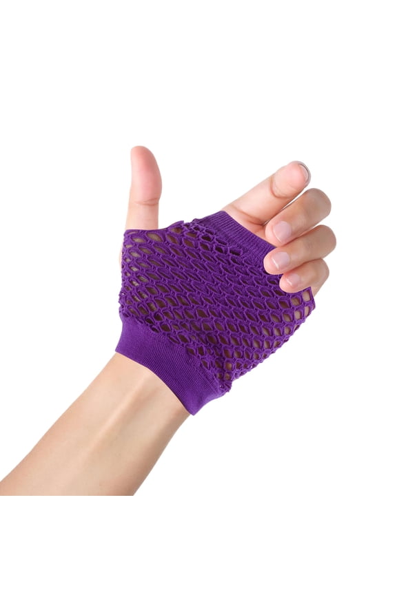 8 Pairs Hollowed Mesh Gloves Neon Green For Band Performances Vintage Look