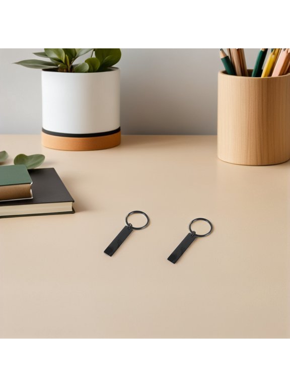 8-Piece Rectangle Stainless Steel Key , Mirror Polished Keychain Blanks for Custom Engraving