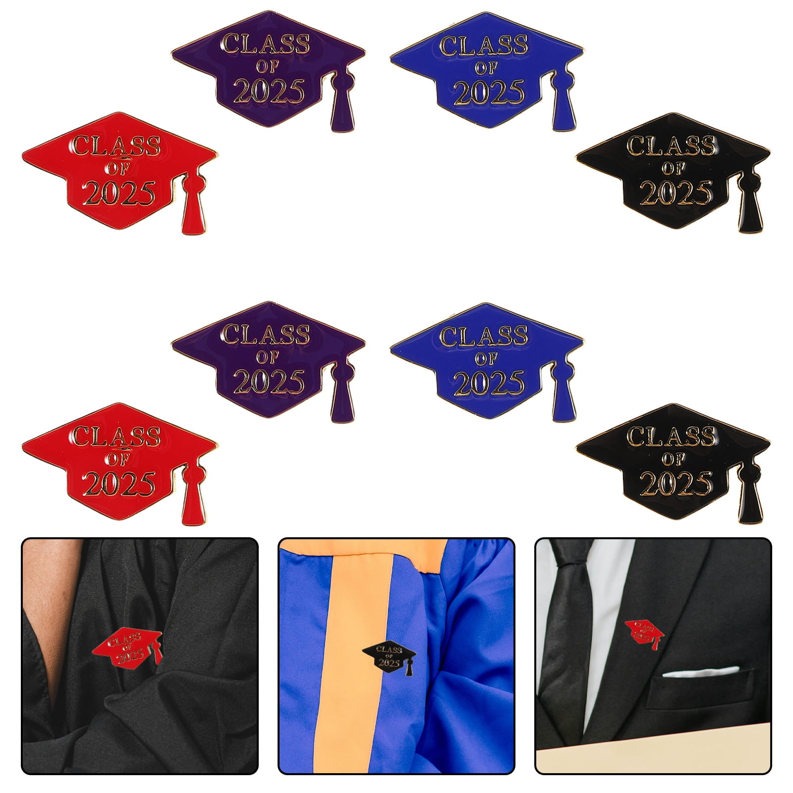 HEANUJJ 8Pcs Graduate Pins in Multi Alloy for Graduation Ceremonies and ...