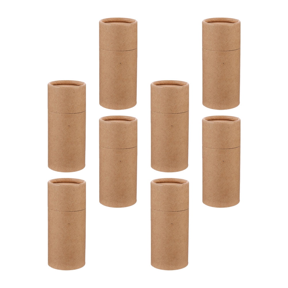 HEANUJJ 8-Pack Kraft Paper Cylinder Storage Boxes for Essential Oil Packaging, Simple and Durable Design