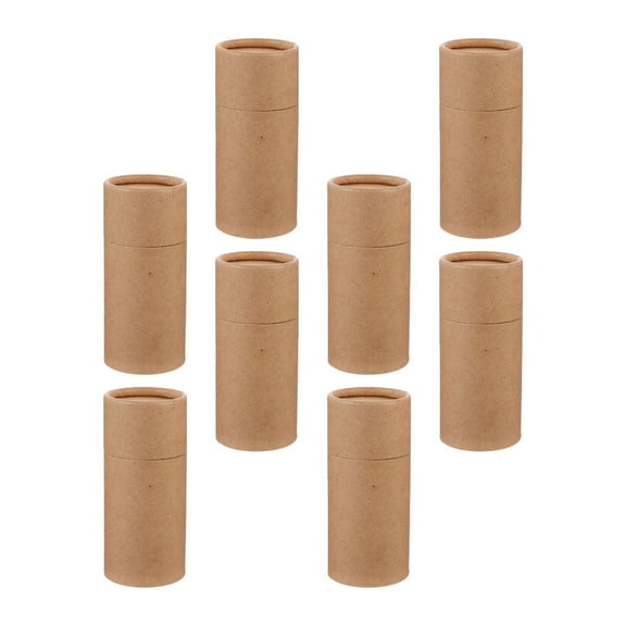 HEANUJJ 8-Pack Kraft Paper Cylinder Storage Boxes for Essential Oil Packaging, Simple and Durable Design