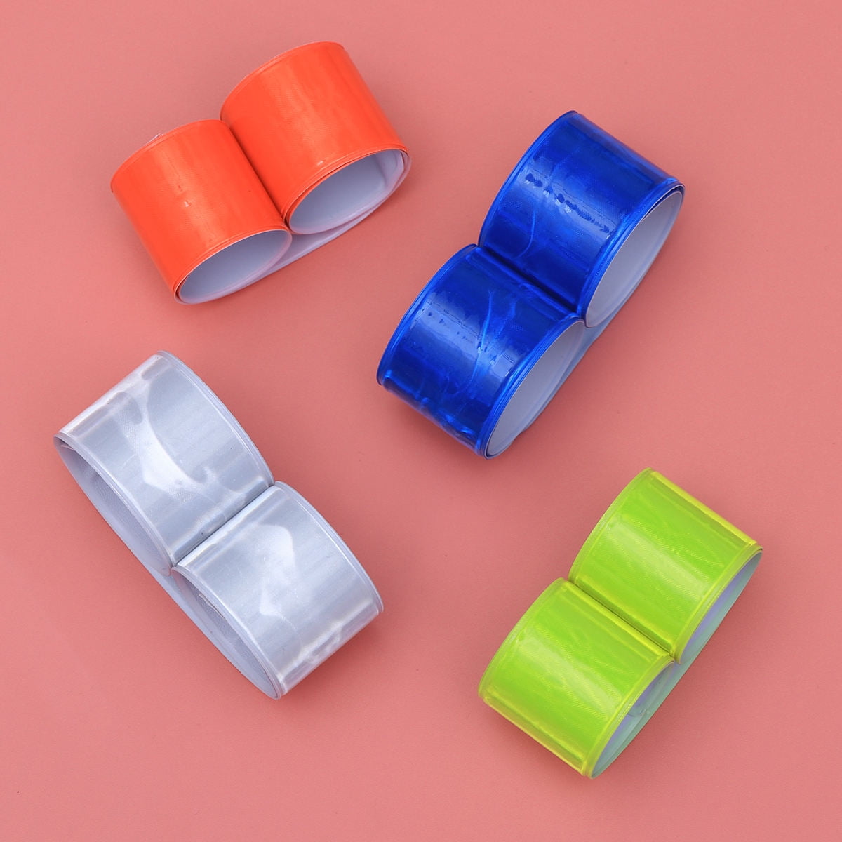16 PCS Slap Bracelets Gypsophila Reflective Snap sur bracelets pour
