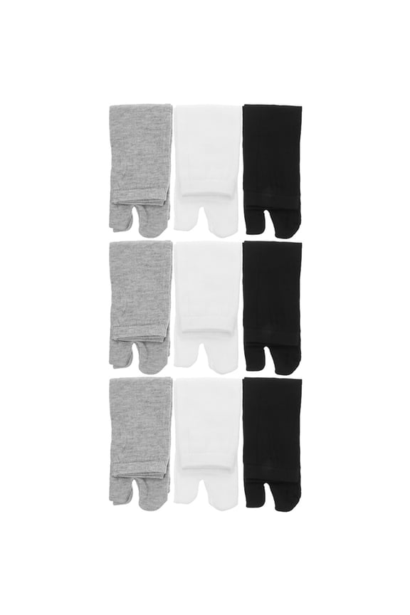 9 Pairs Toe Socks Running Breathable Comfortable for Men and Women Cotton Acrylic Fibers in Black White Gray