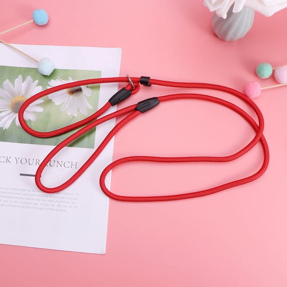 HEANUJJ Adjustable Red Nylon and Cotton Dog Leash with Collar for Pet Training and Walking