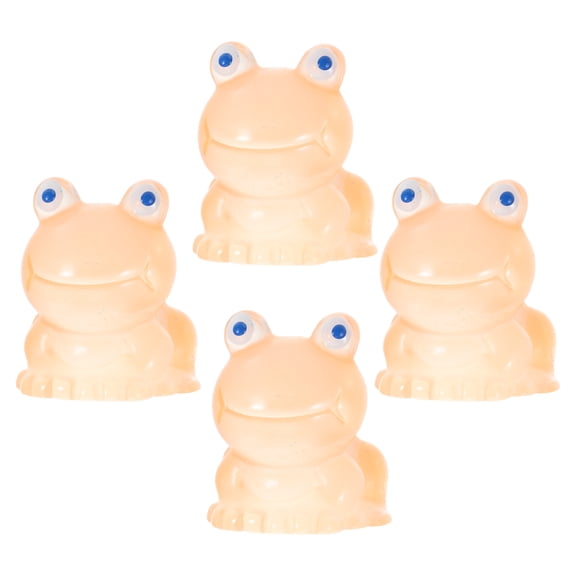 HEANUJJ Adorable Orange Tiny Resin Frog Figurines for Decoration Versatile Miniature Statues 4pcs