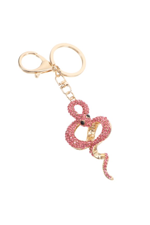 Snake Key Chains Bulk with Pink Rhinestone Keychain 1Set Accessory for Women
