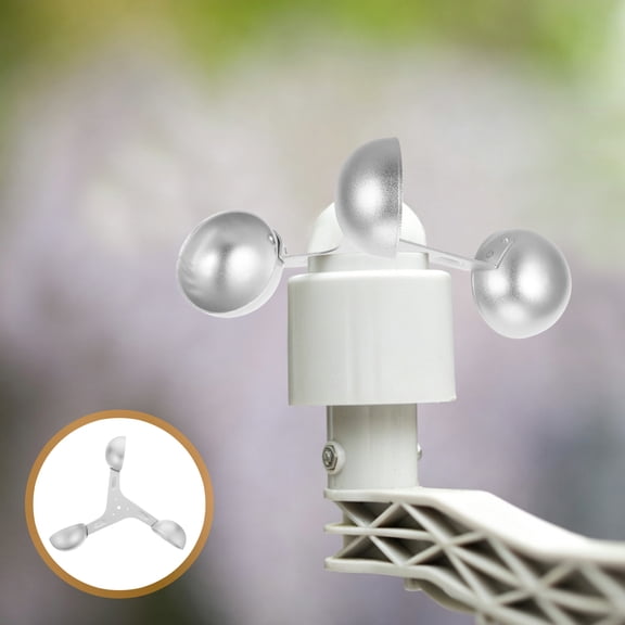 HEANUJJ Aluminum Alloy 3-Cup Wind Speed Anemometer Sensor for Outdoor Weather Monitoring, Weather Station Accessory