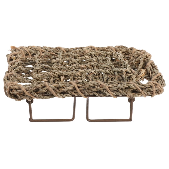 HEANUJJ Anti- Khaki Woven Reptile Lounger Bed Breathable Basking Mat for Bearded Dragon and Small Pets