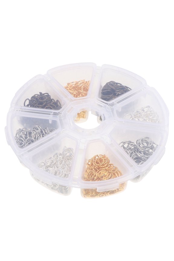 100-Piece Assorted Color Open Jump Set for Jewelry Making Alloy Craft Supplies
