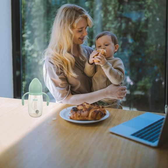 HEANUJJ Kid Feeding Bottle Green PP Drop-Resistant Easy to Use for Home