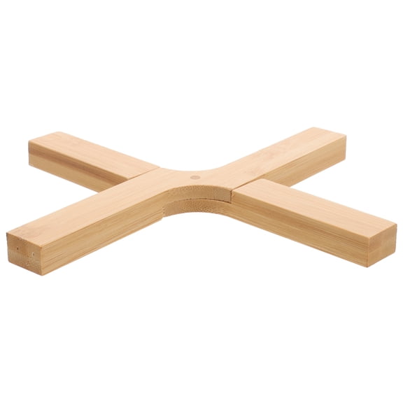HEANUJJ Bamboo Trivets for Hot Dishes Foldable X Shape Beige 1Pack