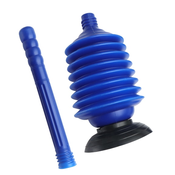 HEANUJJ Heavy Duty Toilet Plunger Blue PVC High Pressure Thrust Bathroom Tools 1Set