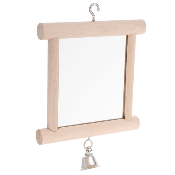 HEANUJJ Bird Cage Mirror For Canary Featuring Wood Design 1Pcs Multi