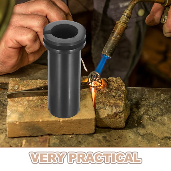 HEANUJJ Black Graphite Crucible for Metal Melting, Durable Structure with Efficient Heat Distribution, Ideal for Foundry and Casting
