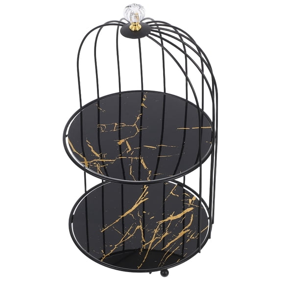 HEANUJJ Versatile Black Metal Fruit Bowl and Cake Stand for Party Dessert Serving and Kitchen Use