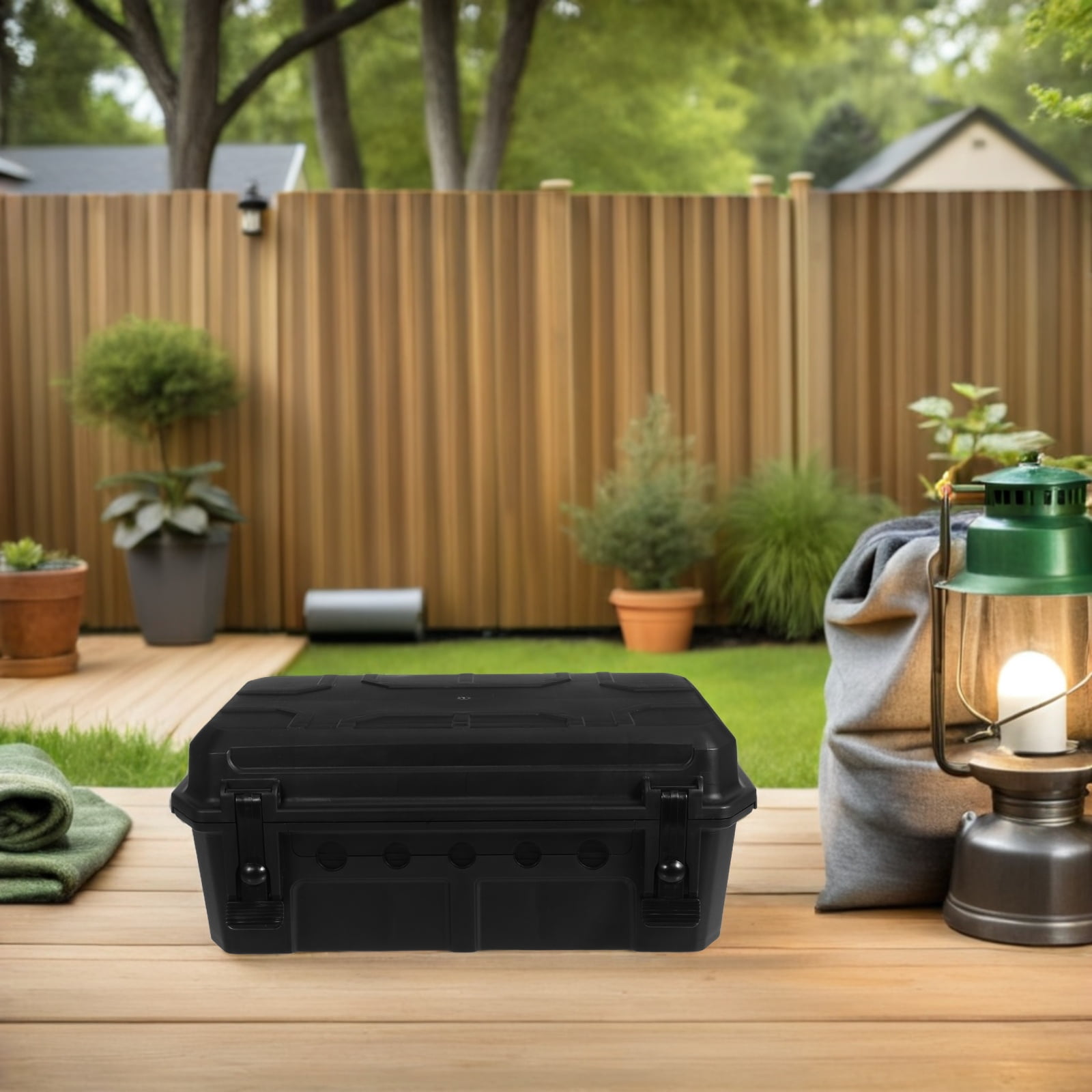 HEANUJJ Weatherproof Outdoor Electrical Box with Cover for Garden and Patio Black