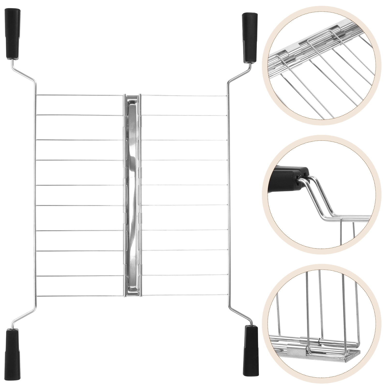 HEANUJJ Black Stainless Steel Toaster Warming Rack with Anti Scald ...