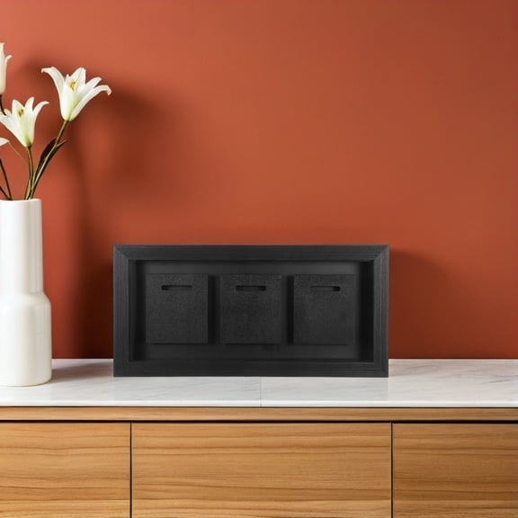 HEANUJJ Black Wood Medal Display Stand with Shadow Box Frame for Marathon Running and Football Medals