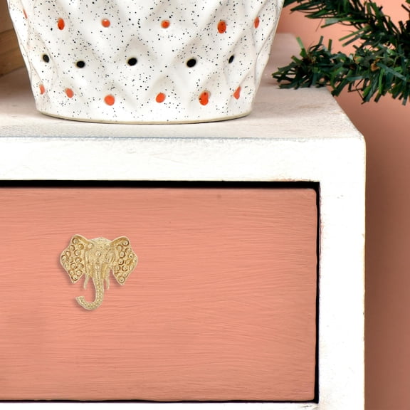 HEANUJJ Solid Brass Elephant Drawer Pulls for Door with Elegant Charm