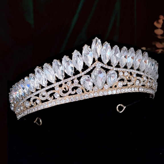 HEANUJJ Elegant Golden Wedding for Bride, Bridal Hair Accessory with Detailed Design for Special Occasions
