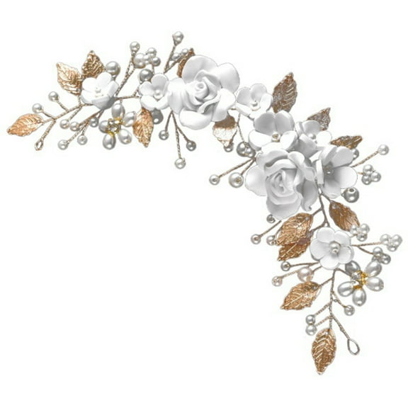 HEANUJJ Hair Decorations for Women Bridal Hair Vine Wedding Headpiece Golden 1 PCS