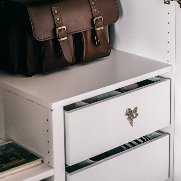 HEANUJJ Brown Solid Brass Bow Shape Cabinet Knobs for Kitchen and Wardrobe Drawers