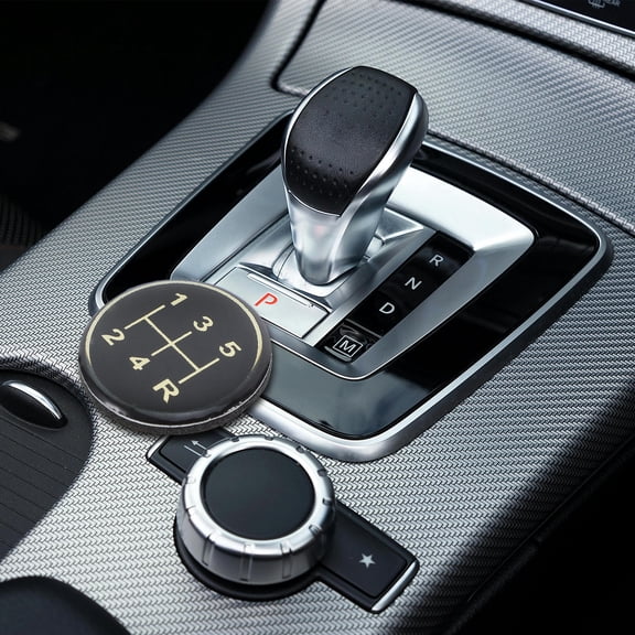 HEANUJJ Black Epoxy Car Gear Shift Sticker Compatible with Manual Transmission Knobs