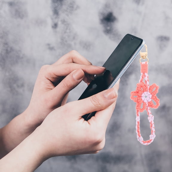 HEANUJJ Stylish Mobile Phone Charm Pendant with Cotton Rope, Trendy Phone Accessory, 1 Piece Pack