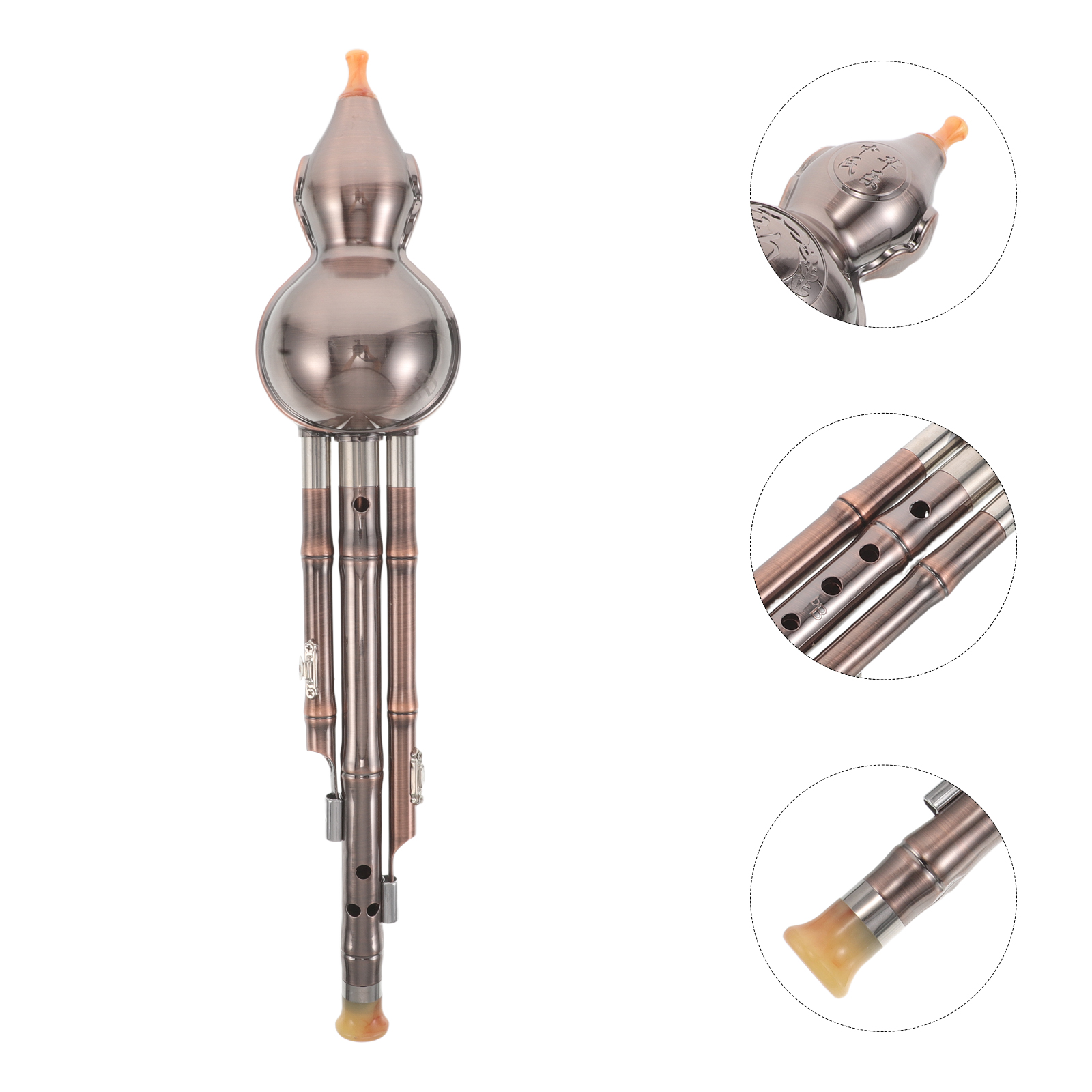HEANUJJ Professional Entry B Key Chinese Cucurbit Flute Coffee with Enhanced Sound for Music Practice