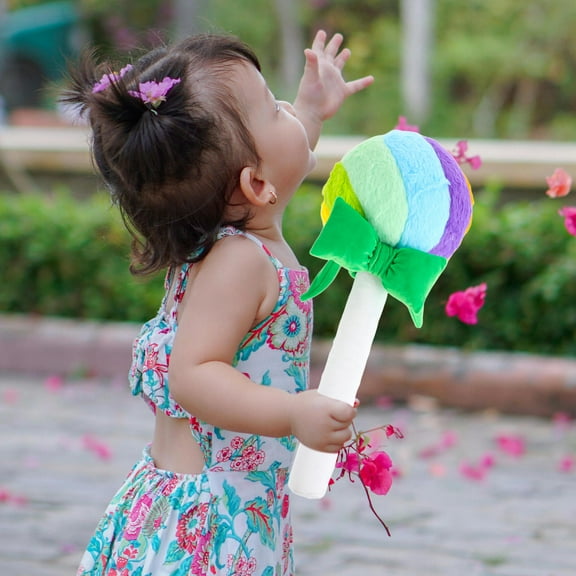 HEANUJJ Christmas Peppermint Round Throw Pillow Plush Candy Cane Design Decorative Cushion