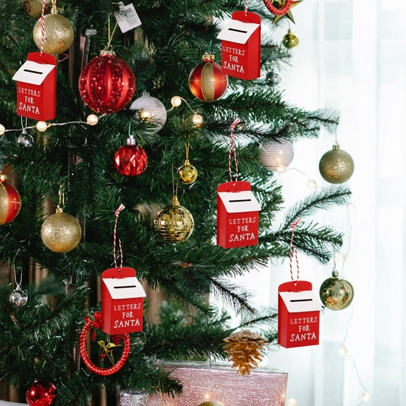 HEANUJJ Metal Christmas Mailbox Ornament, Multi-Color, Sturdy Iron, Santa Letter, Festive Decor