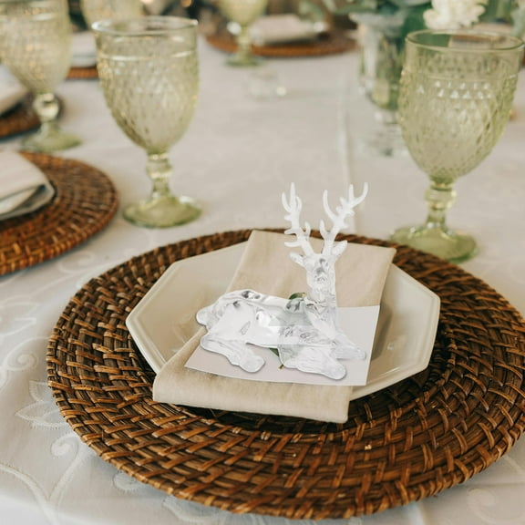 Cabilock Elk Present Ornaments Deer Statue Reindeer Tabletop Figurine Miniature Crystal Acrylic Transparent Animal Decor