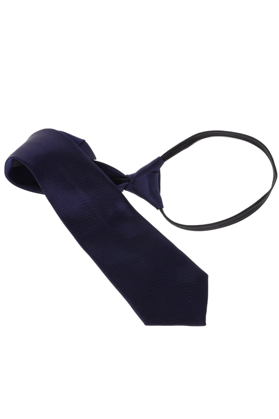 Zipper Necktie Ties Navy Polyester 1Pack Tying Required for Formal Attire