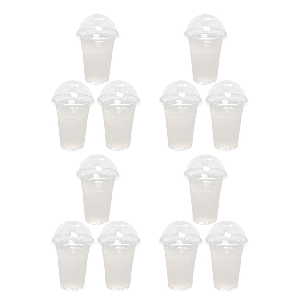 HEANUJJ Clear ABS Cold Drink Cups with Dome Lids 500ml Reusable ...
