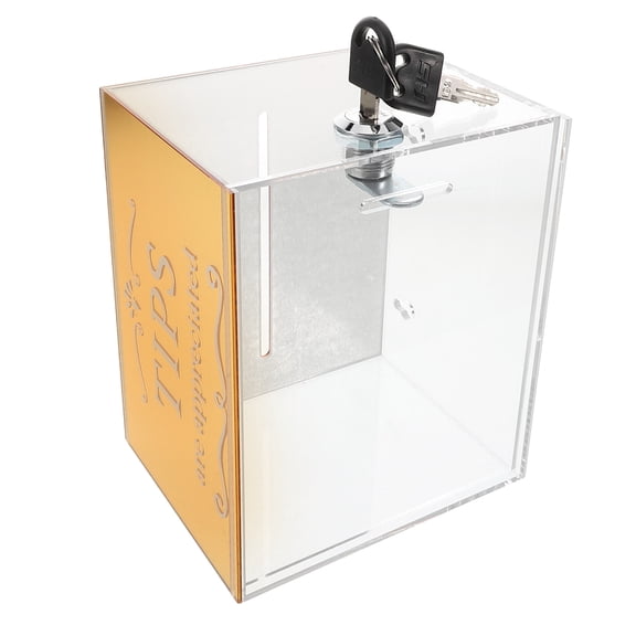 HEANUJJ Acrylic Tip Collection Box with Lock for Bars Money Storage and Donation